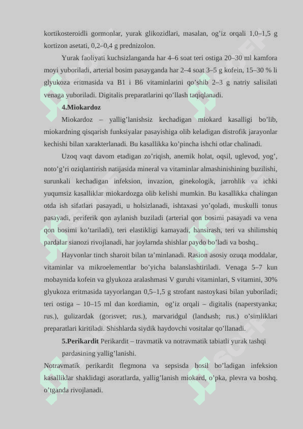 XIZMAT	HAYVONLARINING 	YURAK – QON 	TOMIR   VA  ASAB TIZIMI PATOLOGIYASI 7