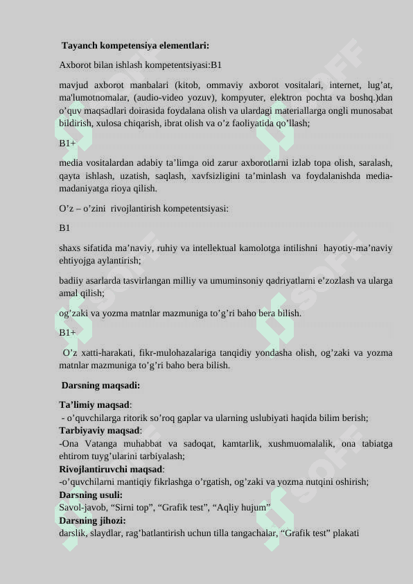 10-sinf ona tili Ritorik so‘roq gaplar uslubiyati dars ishlanma 2