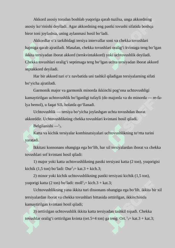 II pоg`оna uchtоvushligi va uning sеkstakkоrdi 3
