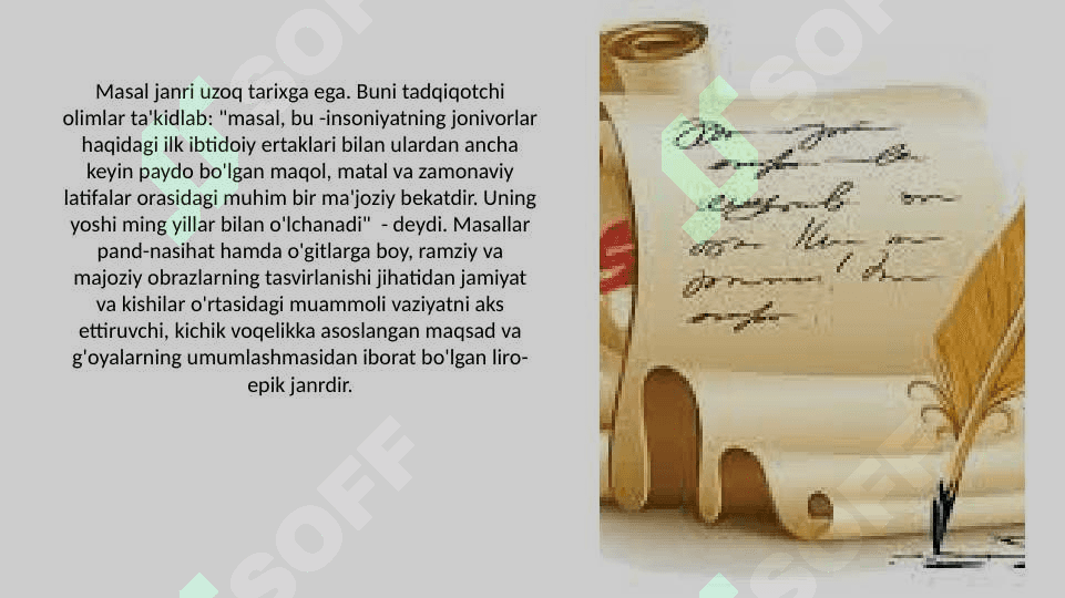 Masal janrining boshqa janrlardan farqini tushuntirish 3