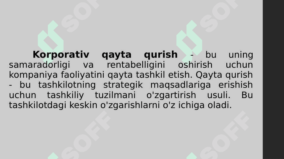 Korporativ tuzilmalarning qayta tashkil etish turlari va tugatish tartibi 2