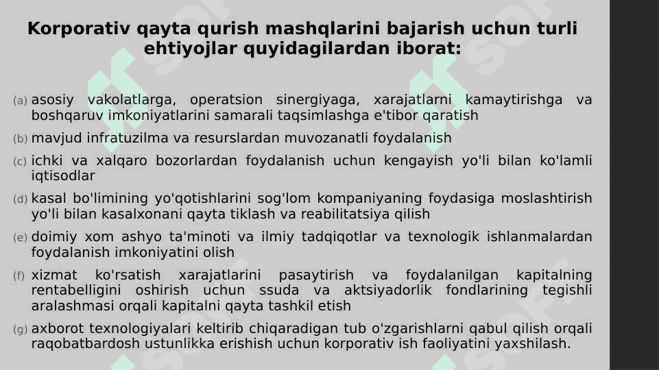 Korporativ tuzilmalarning qayta tashkil etish turlari va tugatish tartibi 5