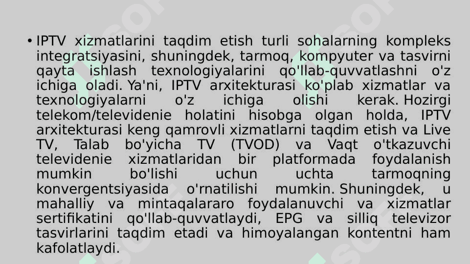 Optik IP-tarmoqlarida xizmat ko‘rsatish sifatini ta’minlash xususiyatlari. 7