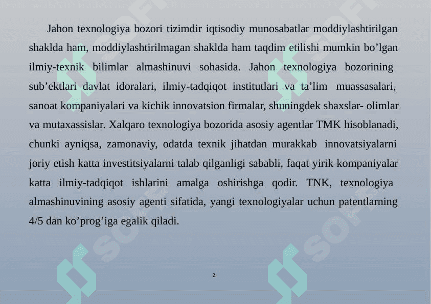 Jahon IT bozorini rivojlanish muammolari va tendentsiyalari 2
