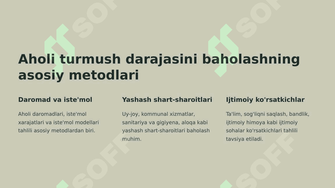 Aholining turmush darajasi holati va yashash darajasi 4