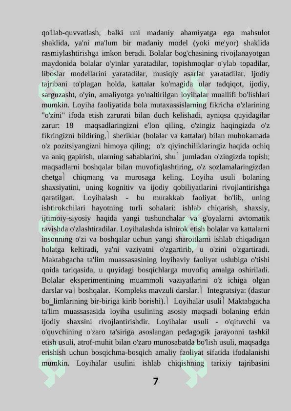 Maktabgacha taʼlim tashkilotlarida loihalashtirish faoliyatining texnalogiyalari 7