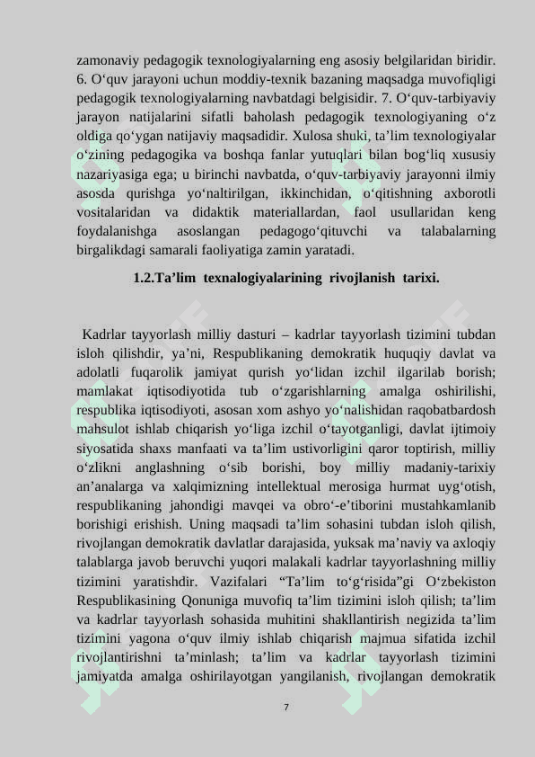 Taʼlim texnologiyalarning rivojlanish bosqichlari 7