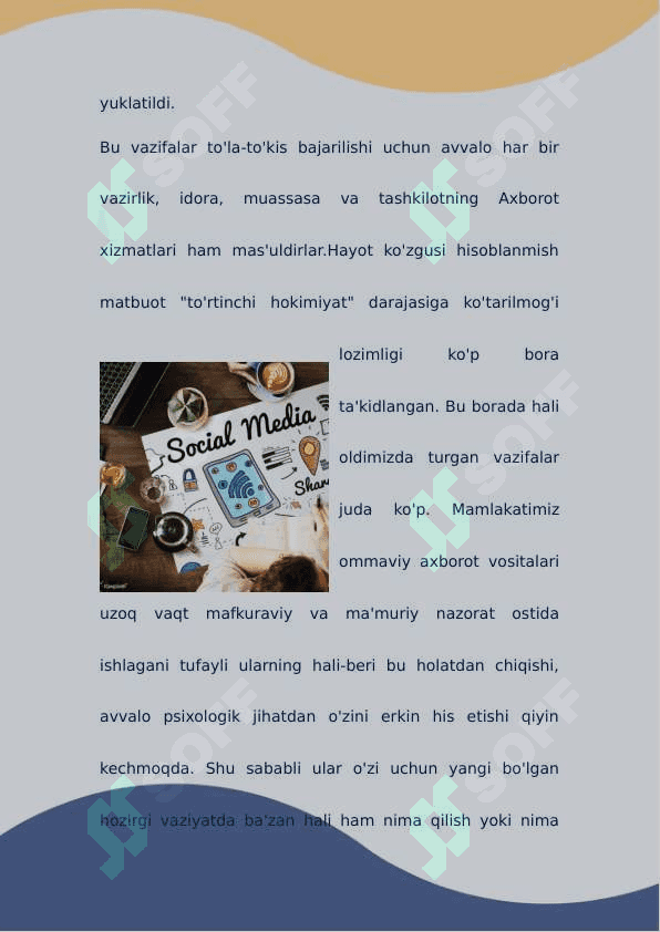 Oʻzbekiston Respublikasida ommaviy axborot vositalarining faoliyati (o'zgarish va muammolar) 7