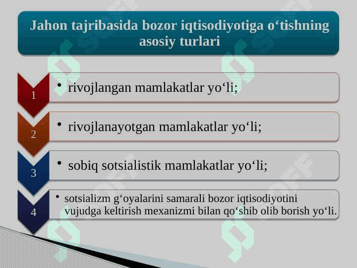 BOZOR IQTISODIYOTIGA O‘TISH DAVRI VA UNING O‘ZBEKISTONDAGI XUSUSIYATLARI 3