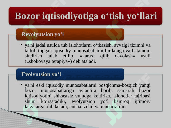 BOZOR IQTISODIYOTIGA O‘TISH DAVRI VA UNING O‘ZBEKISTONDAGI XUSUSIYATLARI 4