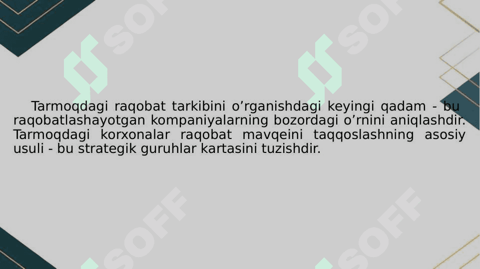 Tarmoqdagi umumiy vaziyat va undagi raqobat darajasi 7
