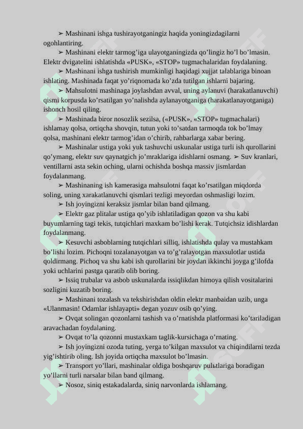 Parchinlashda xavfsizlik texnikasi qoidalari 4