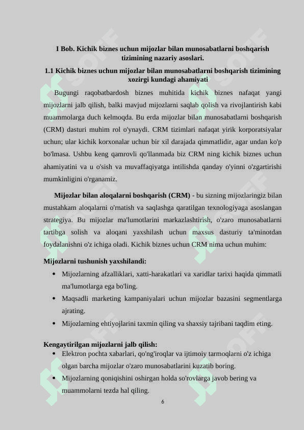 Kichik biznes uchun mijozlar bilan munosabatlarni boshqarish (CRM) tizimini yaratish 6