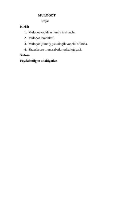 Muloqot