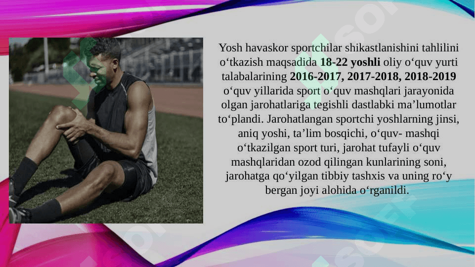 Sportchilarning kasallanishi va jarohatlanishi 3