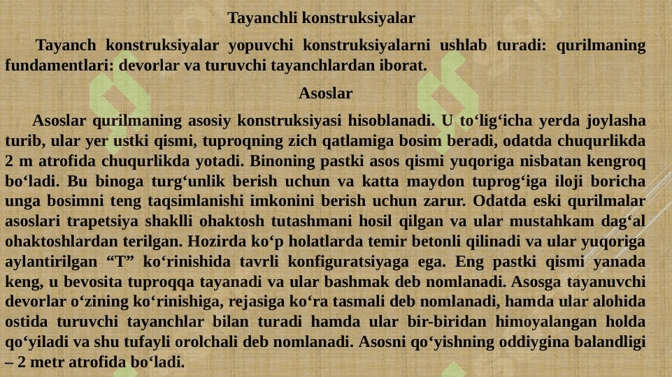 ME’MORLIKDA BINOLAR KONSTRUKSIYALARI 3