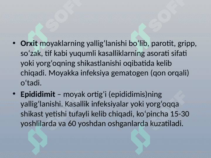 ERKAKLAR VA AYOLLAR TANOSIL A`ZOLARI KASALLIKLARI 8