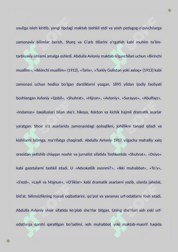 Abdulla Avloniy-buyuk ma'rifatparvar jadid. Abdulla Avloniyning pedagogik qarashlari 2