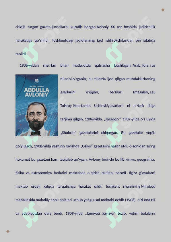 Abdulla Avloniy-buyuk ma'rifatparvar jadid. Abdulla Avloniyning pedagogik qarashlari 4