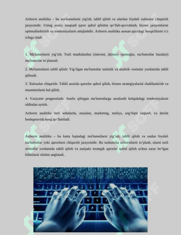 Axborot analitika va qarorlarni qabul qilishni qõllab-quvvatlovchi tizimlar. 4