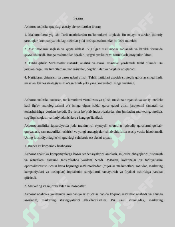 Axborot analitika va qarorlarni qabul qilishni qõllab-quvvatlovchi tizimlar. 5