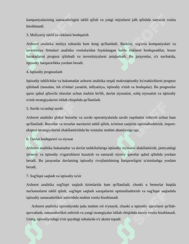 Axborot analitika va qarorlarni qabul qilishni qõllab-quvvatlovchi tizimlar. 6