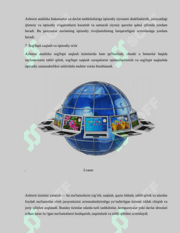 Axborot analitika va qarorlarni qabul qilishni qõllab-quvvatlovchi tizimlar. 8