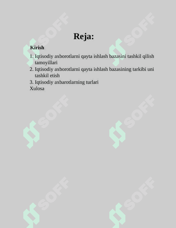 Iqtisodiy axborotlarni matn redaktorlari vostilaridan foydalangan holda qayta ishlash dasturlari 2