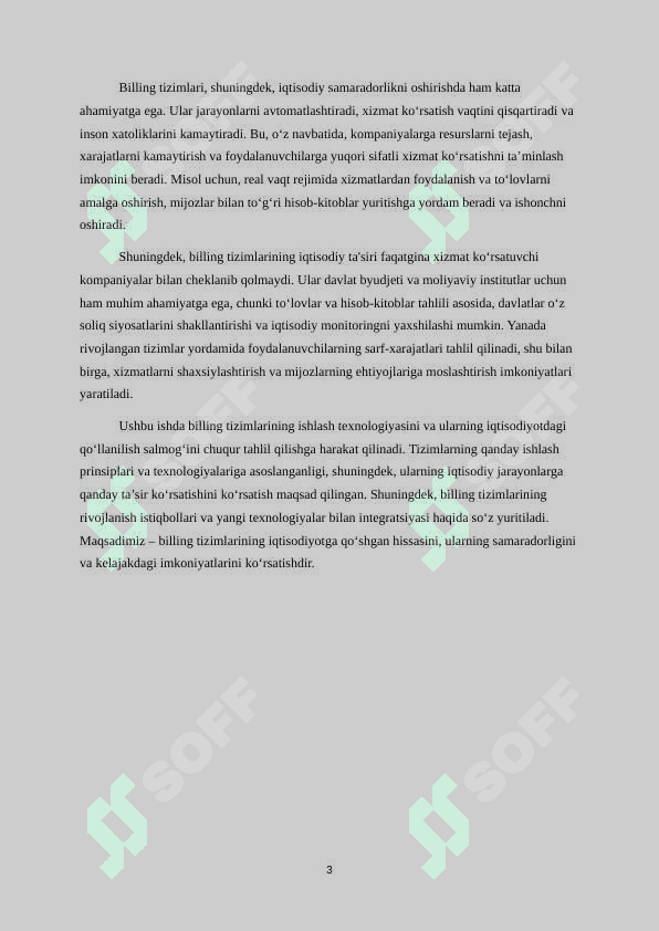 Billing tizimini ishlash texnologiyasi va iqtisodiyotda qo‘lash salmog'i 4