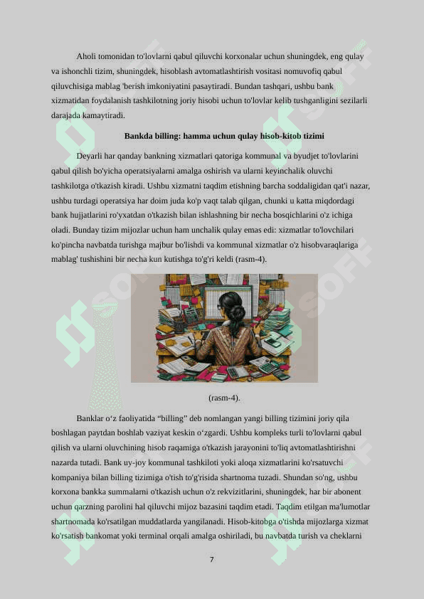 Billing tizimini ishlash texnologiyasi va iqtisodiyotda qo‘lash salmog'i 8