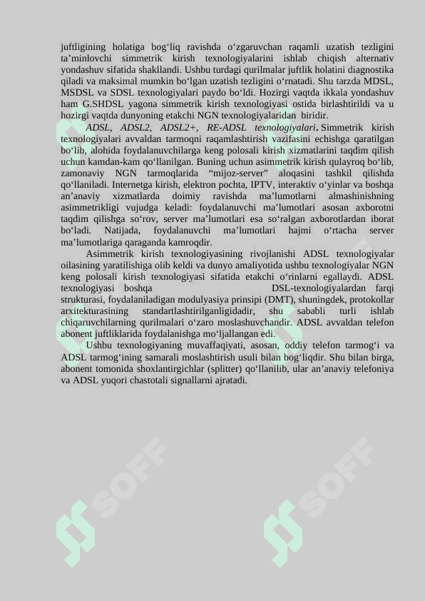 YANGI AVLODNING KONVERGENT TARMOQLARI TEXNOLOGIYALARI 6