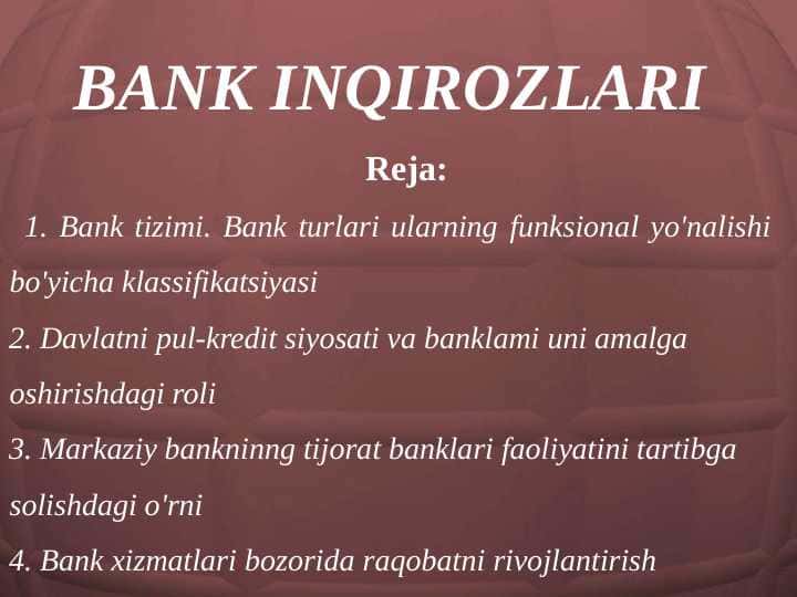 BANK INQIROZLARI