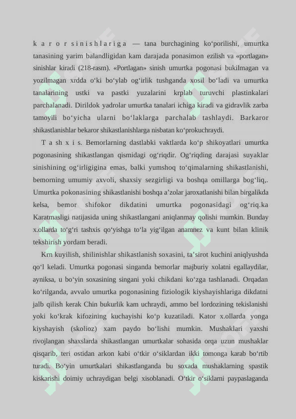 UMURTQA POG‘ONASINING ASORATSIZ ShIKASTLANIShLARI 4