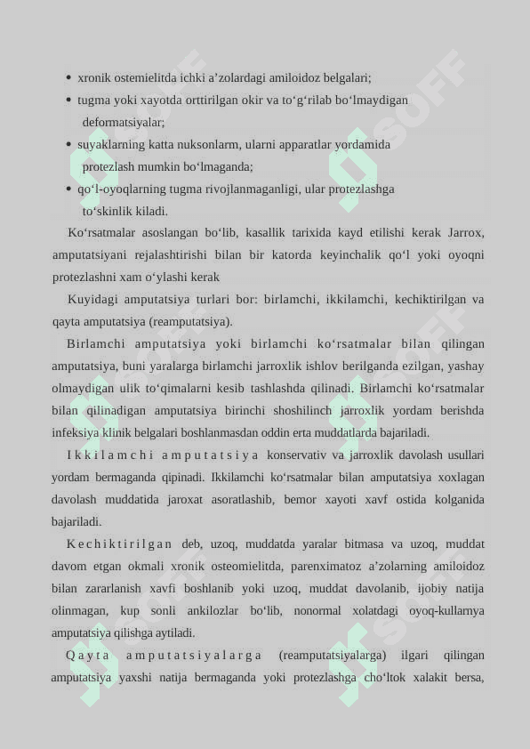 KO‘L-OYOQLAR   AMPUTATSIYASI VA ULARNI PROTEZLASH 2