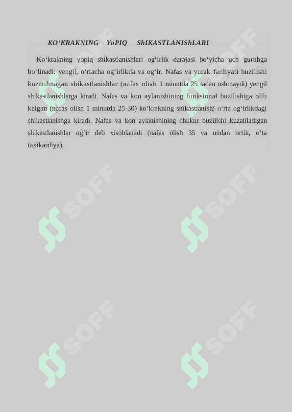 KO‘KRAK QAFASINING OCHIQ VA YOPIQ SHIKASTLANISHLARI 2