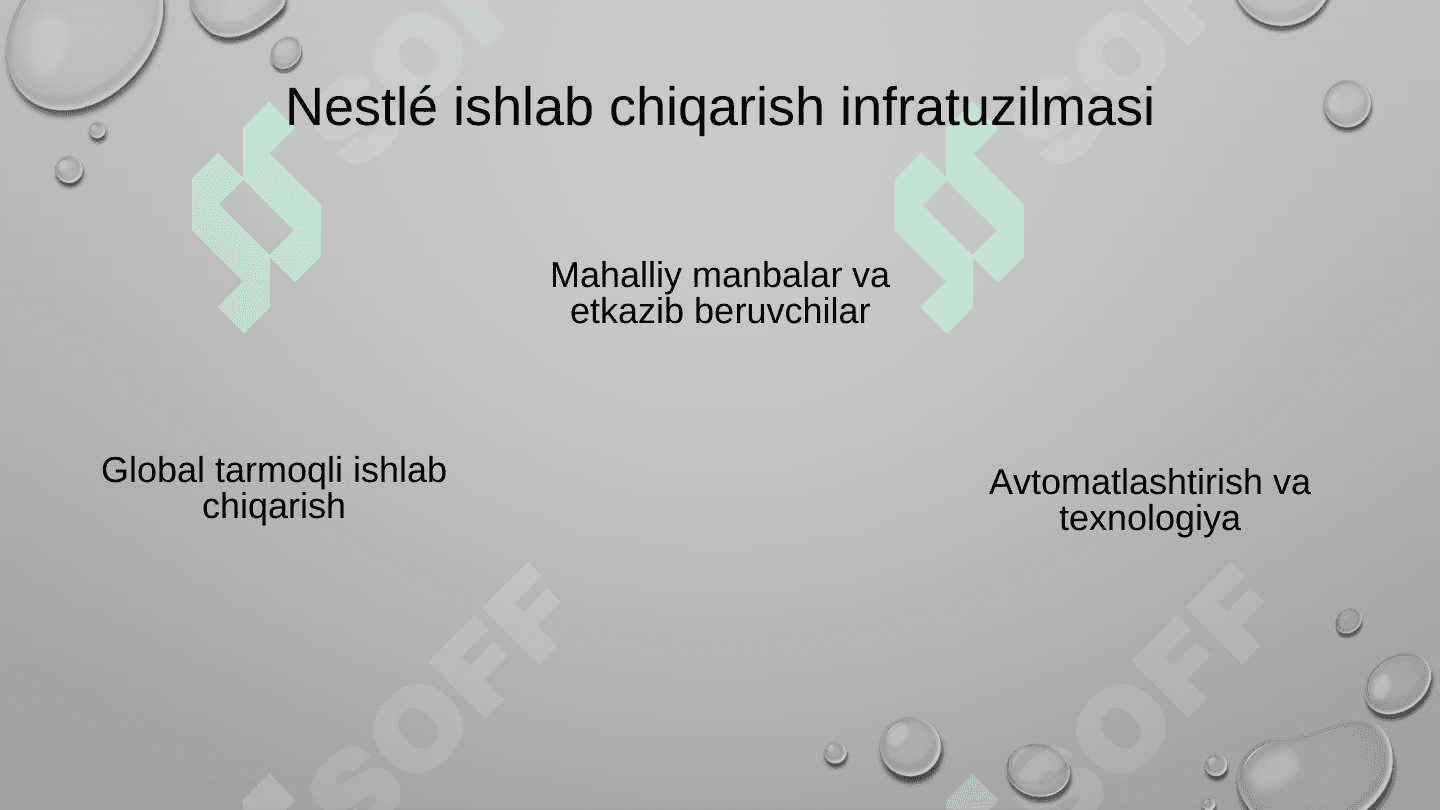 Nestle: Ishlab chiqarish infratuzilmasi va uning ta‘siri. 3