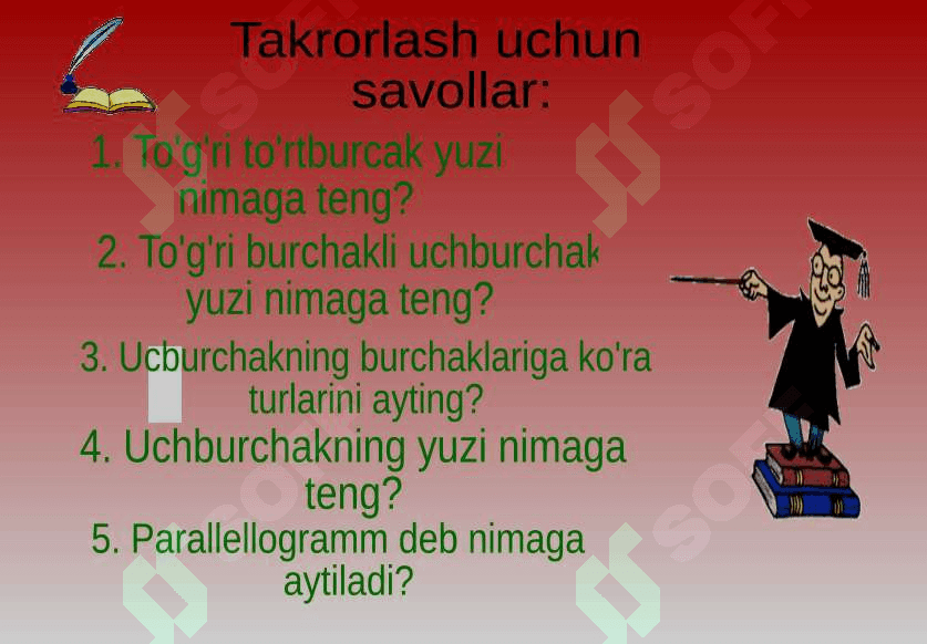 8-sinf geometriya Romb va trapetsiyaning yuzi dars ishlanma 2