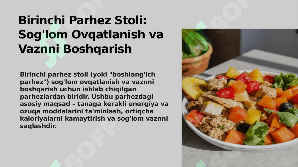 Birinchi parhez stoli 2