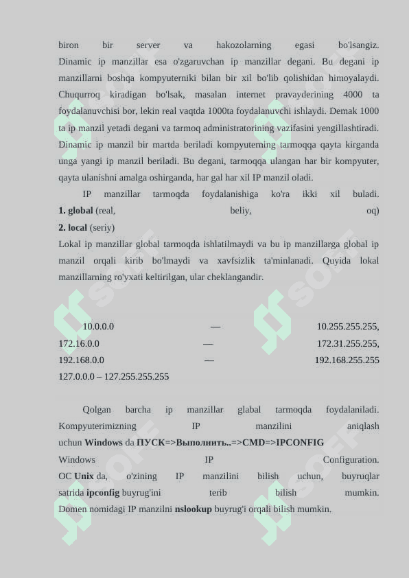 IP-adreslardan foydalangan  holda xostlarni adreslash 4