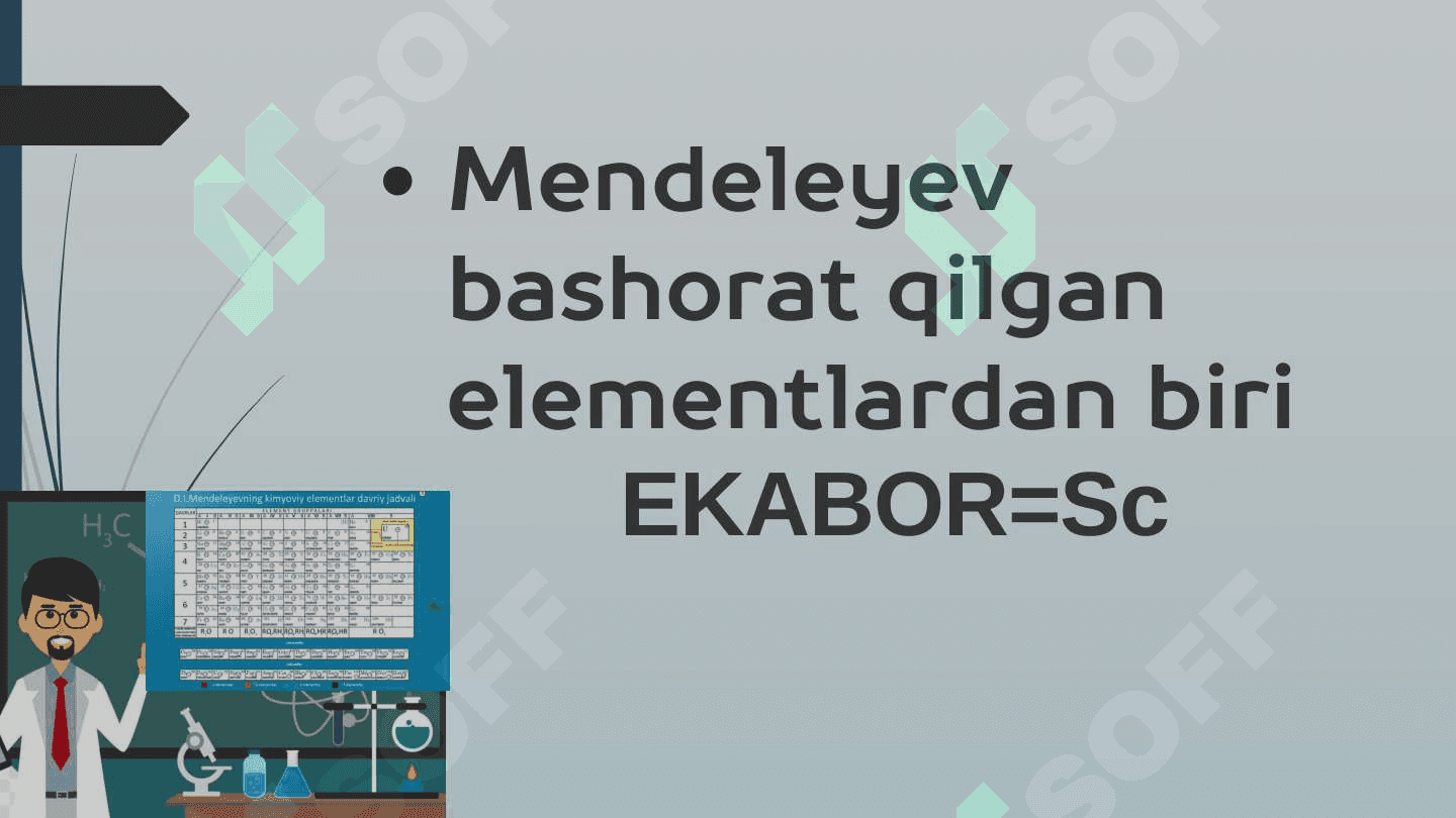Davriy sistema mavzusini mustahkamlash 6