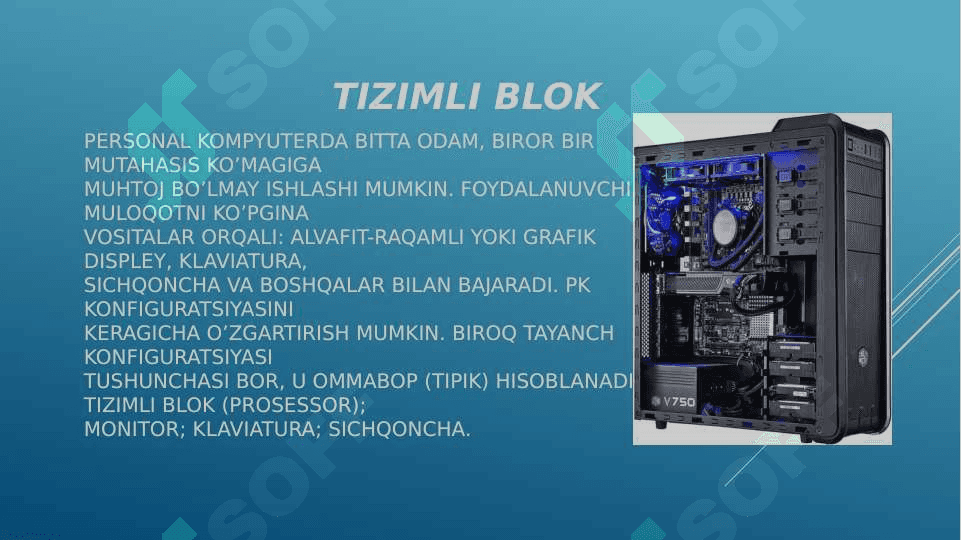 Tizimli blok qisimlari bilan tanishish 2
