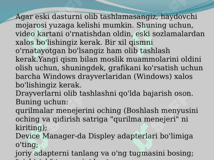 Ona plataga analogli va raqamli videokartalarni o’rnatish 3