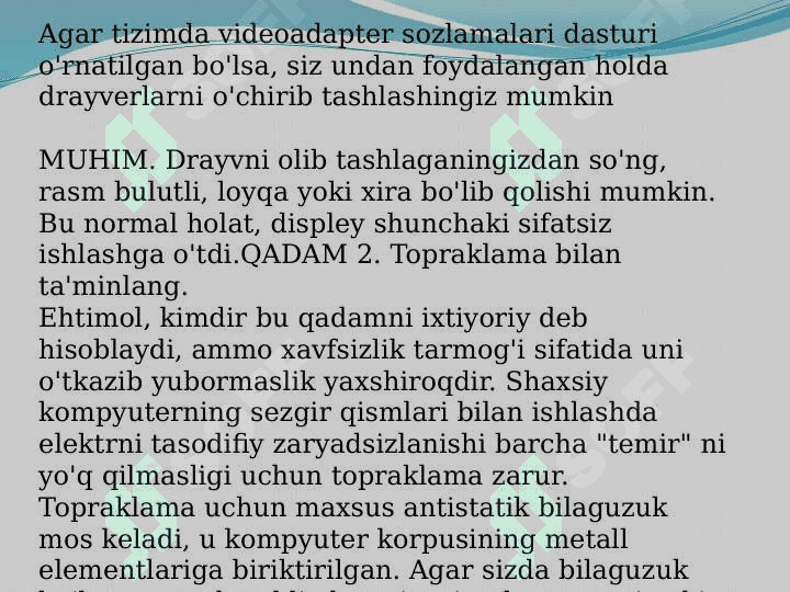 Ona plataga analogli va raqamli videokartalarni o’rnatish 4