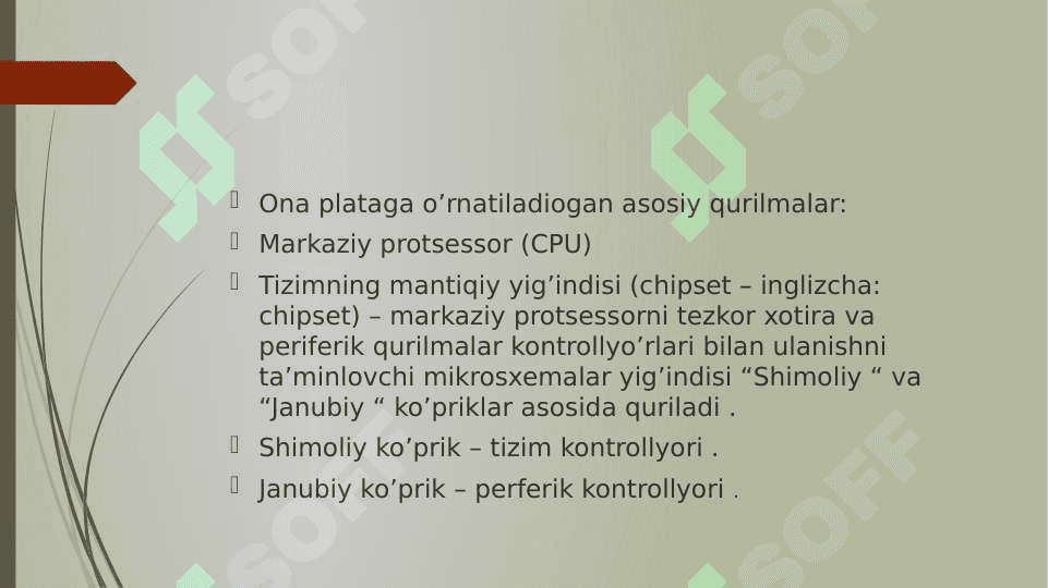 Ona plataga analogli va raqamli videokartalarni o’rnatish . 2