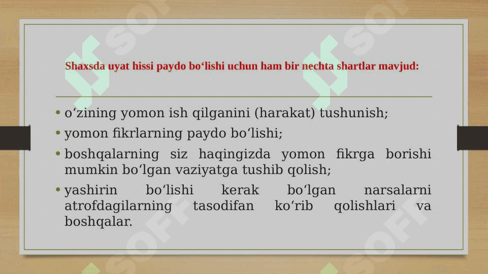 Aybdorlik xissi 5