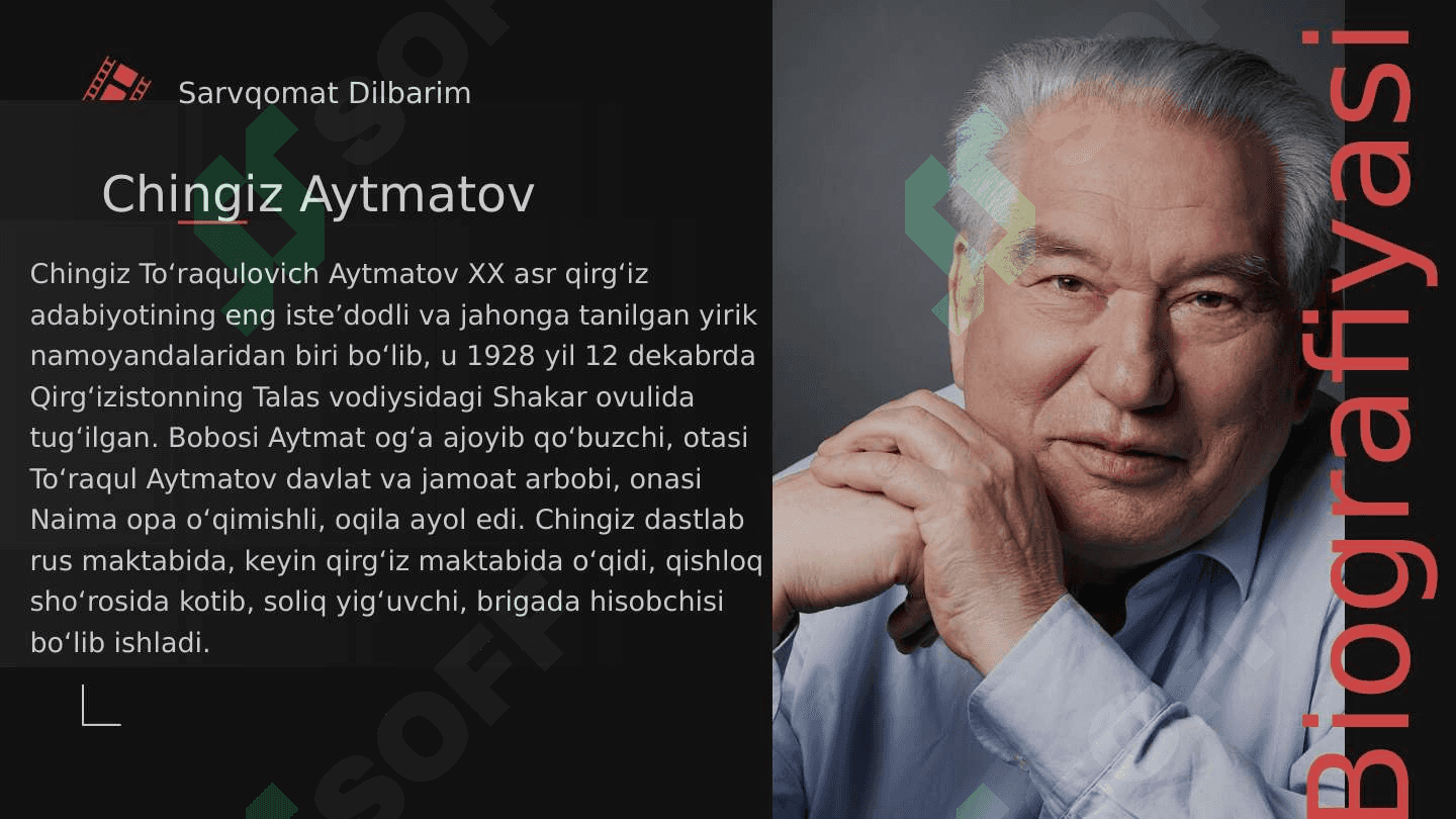 Chingiz Aytmatov - Sarvqomat dilbarim loyiha ishi 2