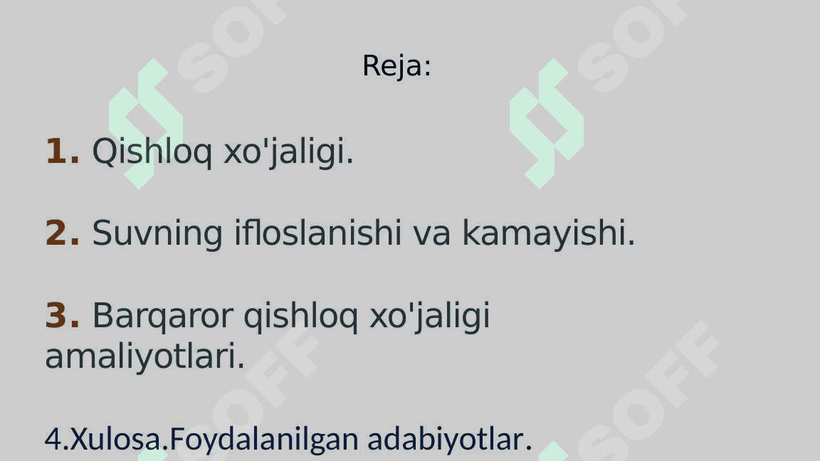 Qishloq xo'jaligining biosferaga ta'siri 2