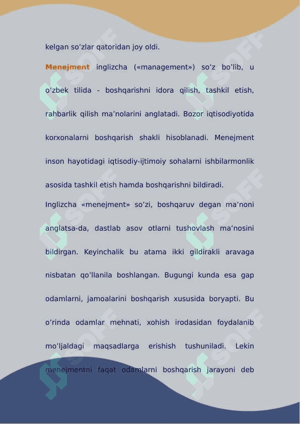Menejmentga kirish va uning maʼnosi. Obyekti va subyekti 2