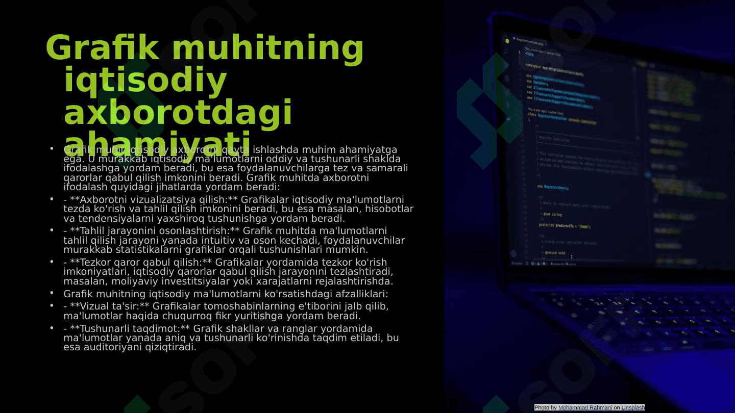 iqtisodiy axborotni qayta ishlashda grafik muhitdan foydalanish. 3