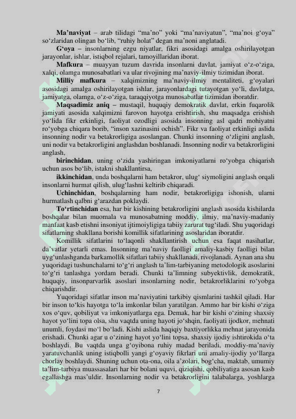 PEDAGOGIKA FANI TARIX 7